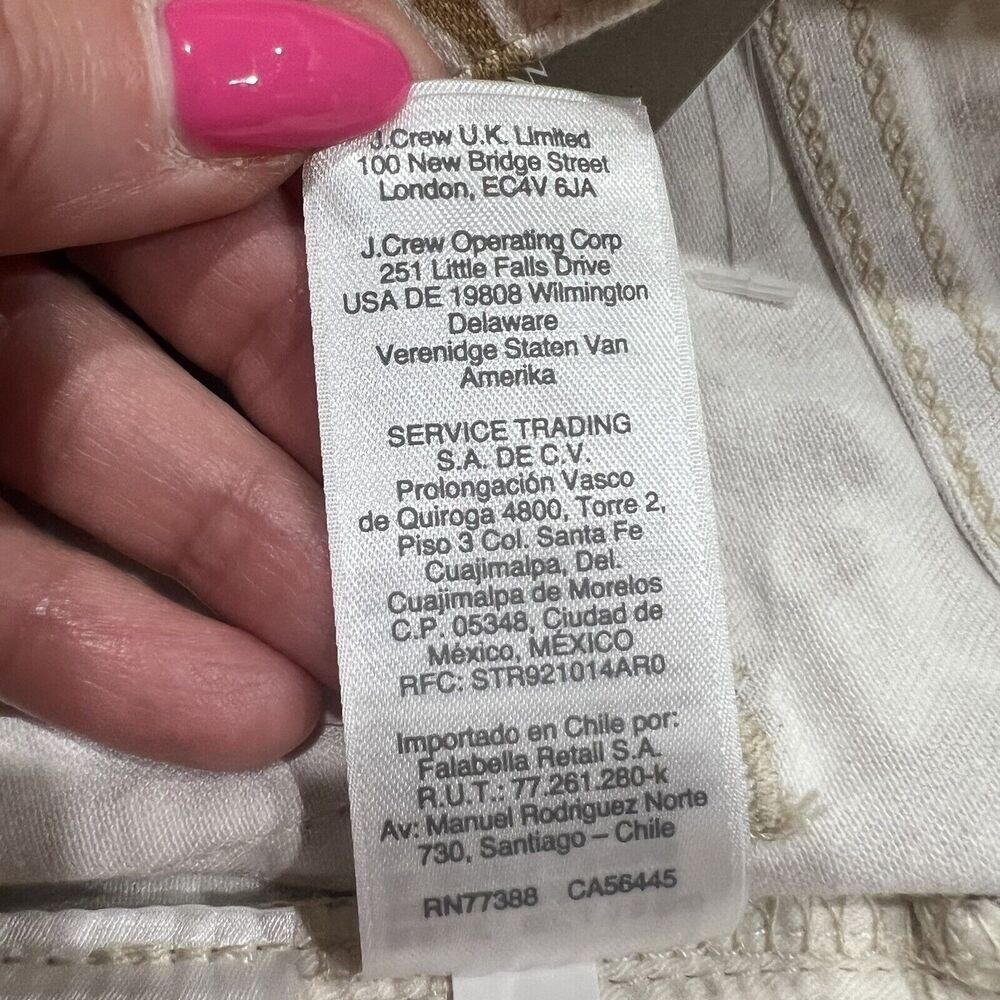 J. Crew Size 28 Jeans 10" High Rise Toothpick Animal Print Safari Leopard NEW - Picture 11 of 15